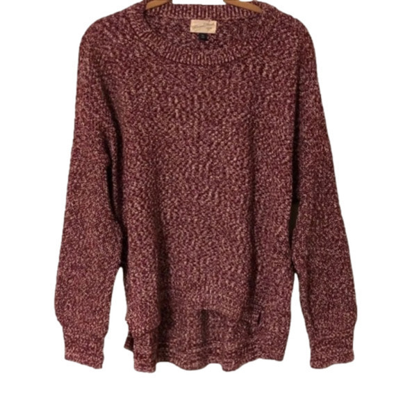 Universal Thread High Low Burgundy Red Purple Crewneck Small Sweater - Picture 1 of 6